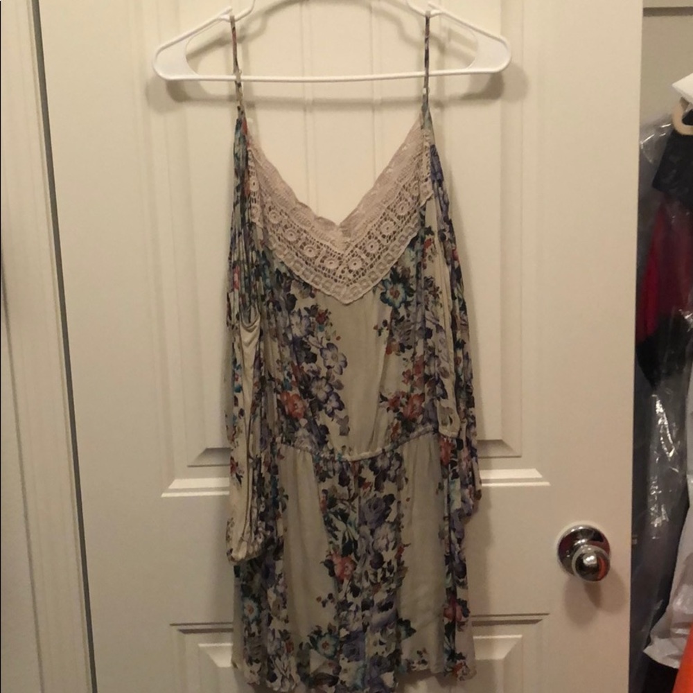 Ruffle trim romper